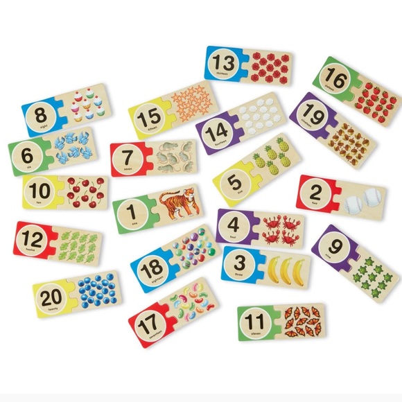 Melissa & Doug self-correcting wooden number puzzles- 20 pc. - Picture 2 of 4